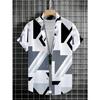 Men's summer designer shirt 3D irregular geometric print Hawaiian shirt short sleeved floral fashion retro