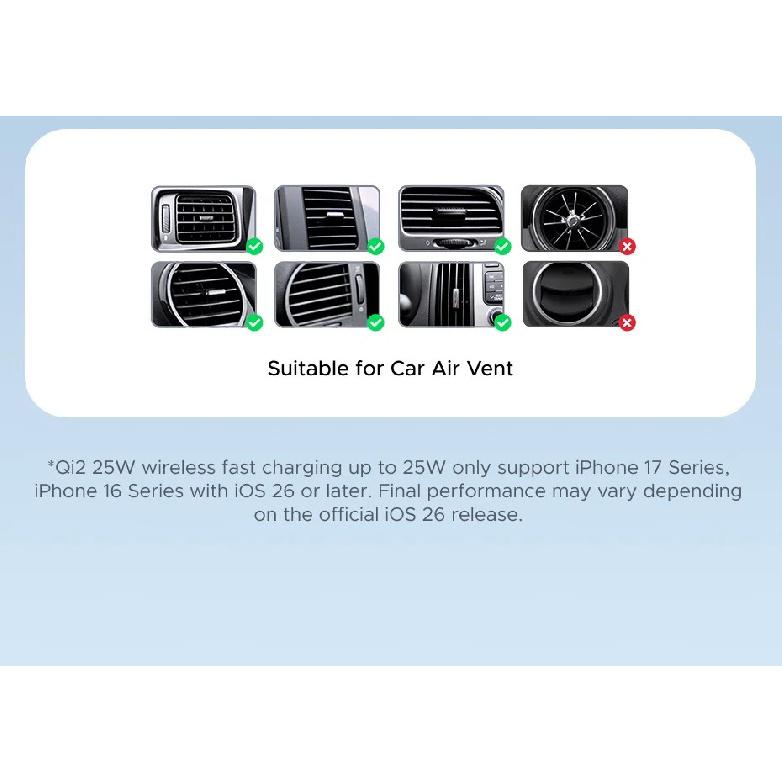 UGREEN Qi2 25W 15W Magnetic Car Phone Holder Wireless Charger Stand For iPhone 17 16 15 Pro Max Charging for Magsafe Car Charger