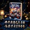 Holiday Gift for Panda Lovers Advent Calendars 2026, 2D Acrylic Cute Hanging Ornaments Animal Xmas Tree, 24 Days Christmas Countdown Calendar,