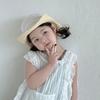 Drawstring Boys Girls Bucket Cap Lattice Baby Sun Hat Breathable Children Fisherman Hat  Outdoor