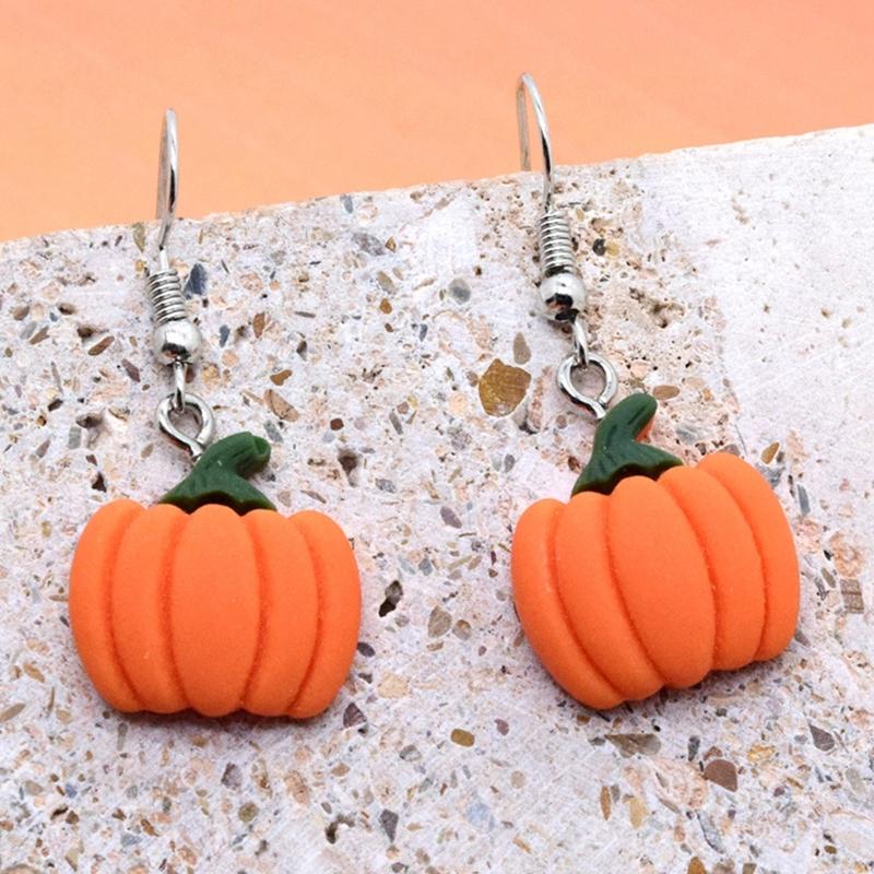 Fashion Halloween Dangle Earrings Pumpkin Cat Hat Earrings Statement Jewelry