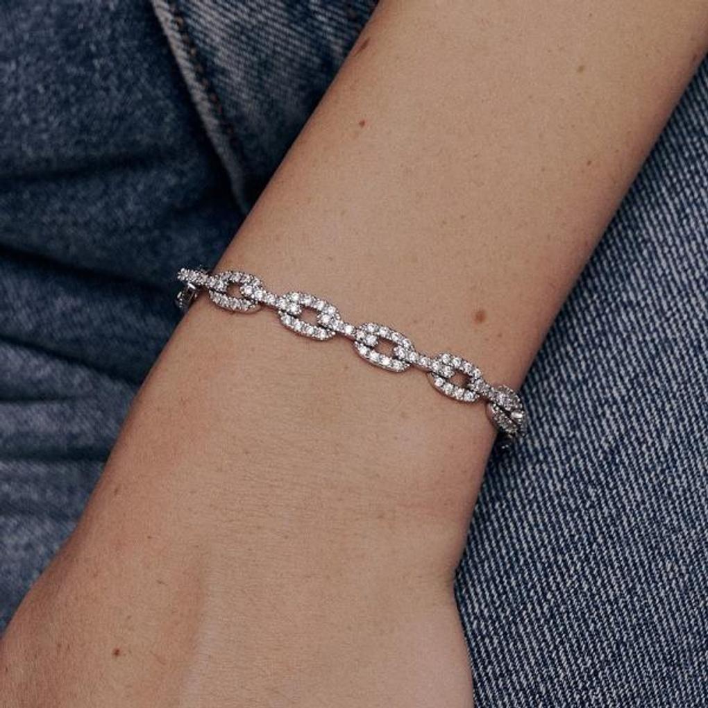 Shine Ellipse Silver Bracelet (L) OTB122915QWW
