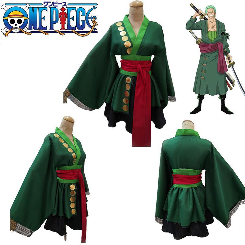 One Piece Roronoa Zoro Cosplay Kostyme Lolita Kjole Antrekk Karneval Halloween