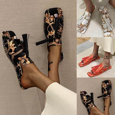 Damesslippers Outdoor Sandalen Mode Bloem Kwastje Decoratie Plat Goede kwaliteit sandalen en slippers