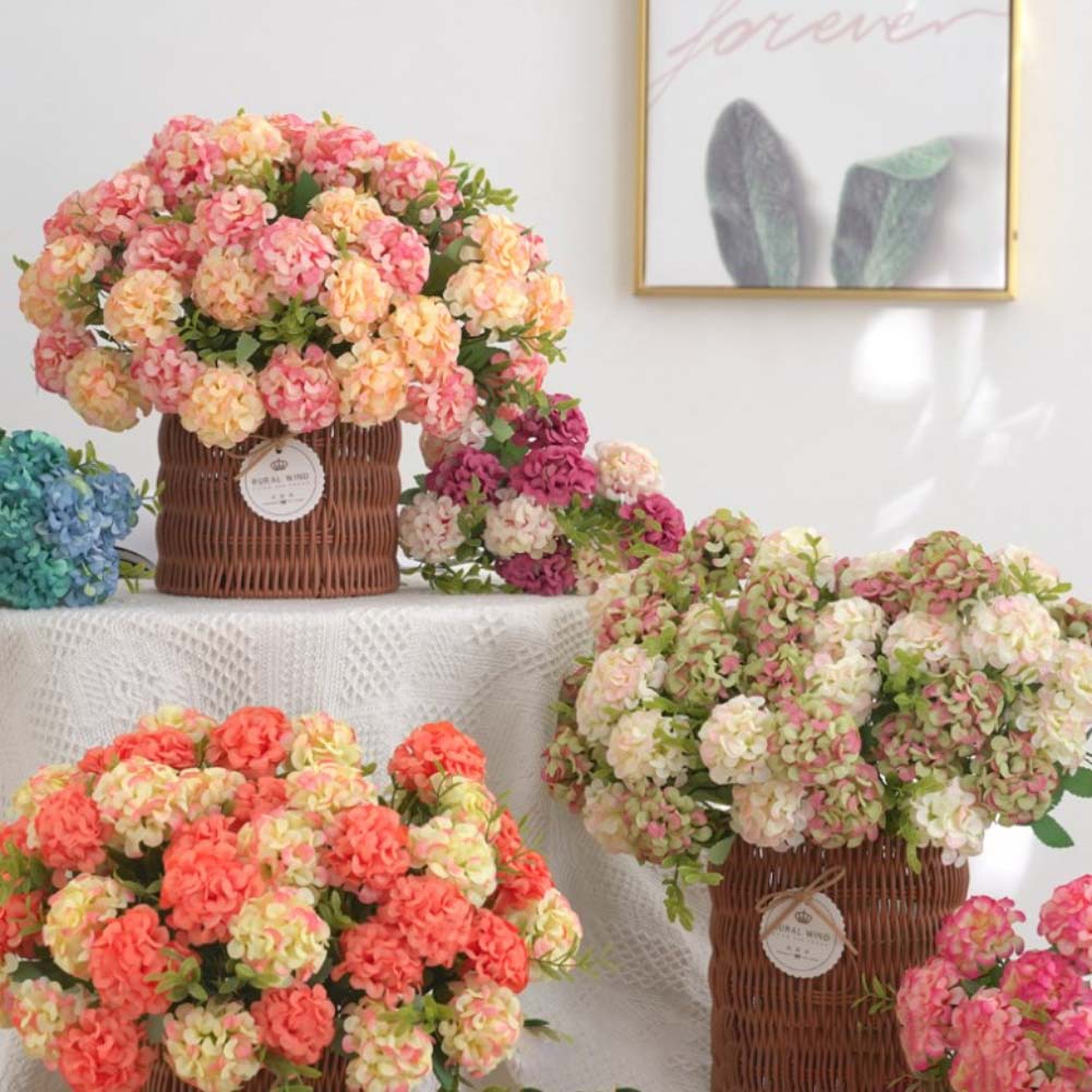 Artificial Hydrangea Silk Flower Bouquet Fading Resistant