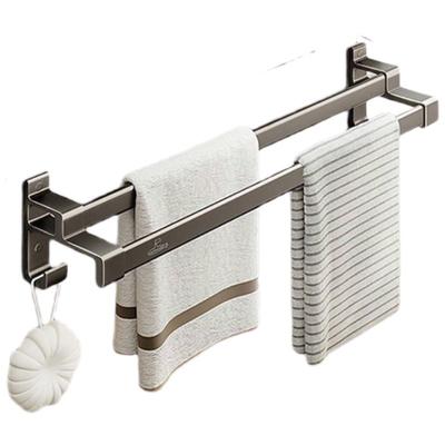 Submarine No-Drill Space Aluminum Double Towel Rack