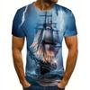 Sailing Ship Graphic T-Shirts Sailboat 3D Print Men Women T Shirt Short Sleeve Oversized Harajuku Y2k Tops Tees Kids Clothing