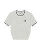 Emelbi Women'S Cooling Short Sleeve Knit Varsity Ny (Ivory)