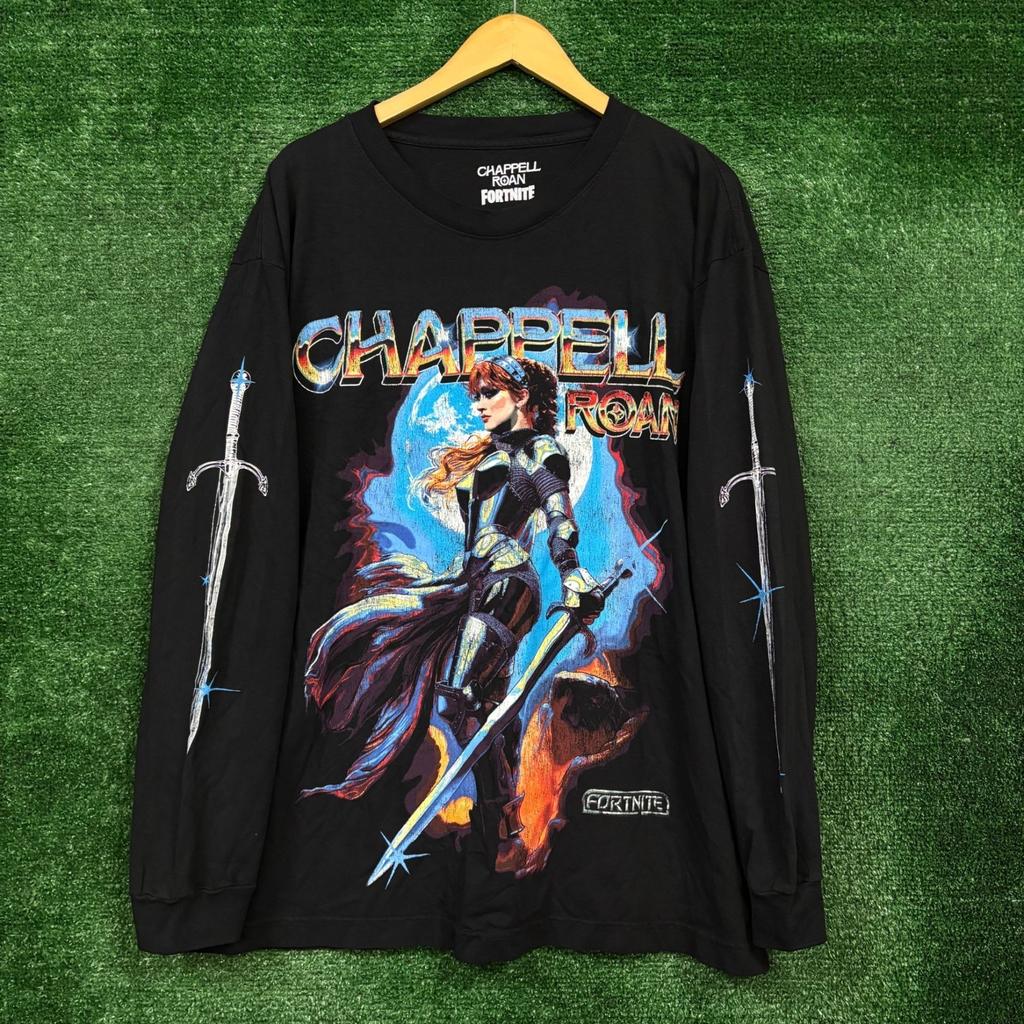 Fortnite X Chappell Roan Sword Wielding Knight LS Shirt Size 2XL Unisex T-Shirt