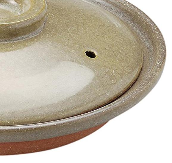 Santo Banko Ware Functional Clay Pot, Kyoto Style, 15569 Yanagawa Pot with Lid