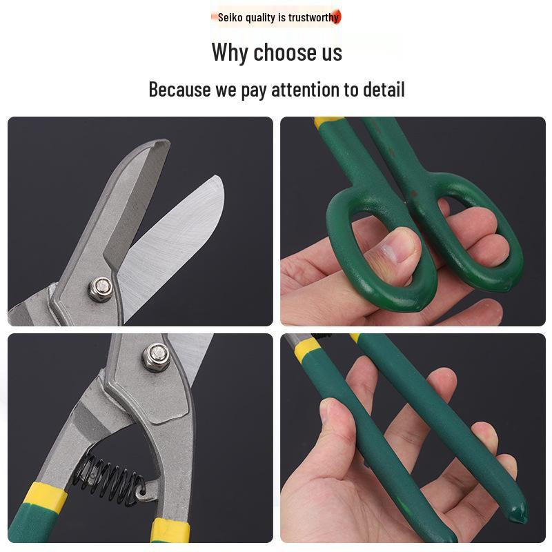American-German Style Industrial Tin Snips: 10" & 12" for Woodworking & Ceiling