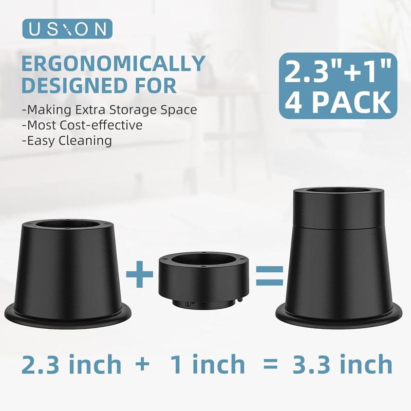 4Pcs Heavy Duty Furniture Riser Round Rubber Sofa Riser Supports Up to 6000 lbs for Sofa Table Bed Chair Bottom Leg Raiser
