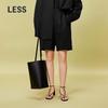 LESS 2024 Spring PU Leather Casual Shorts
