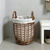 Handwoven Laundry Basket with Handles for Home Storage