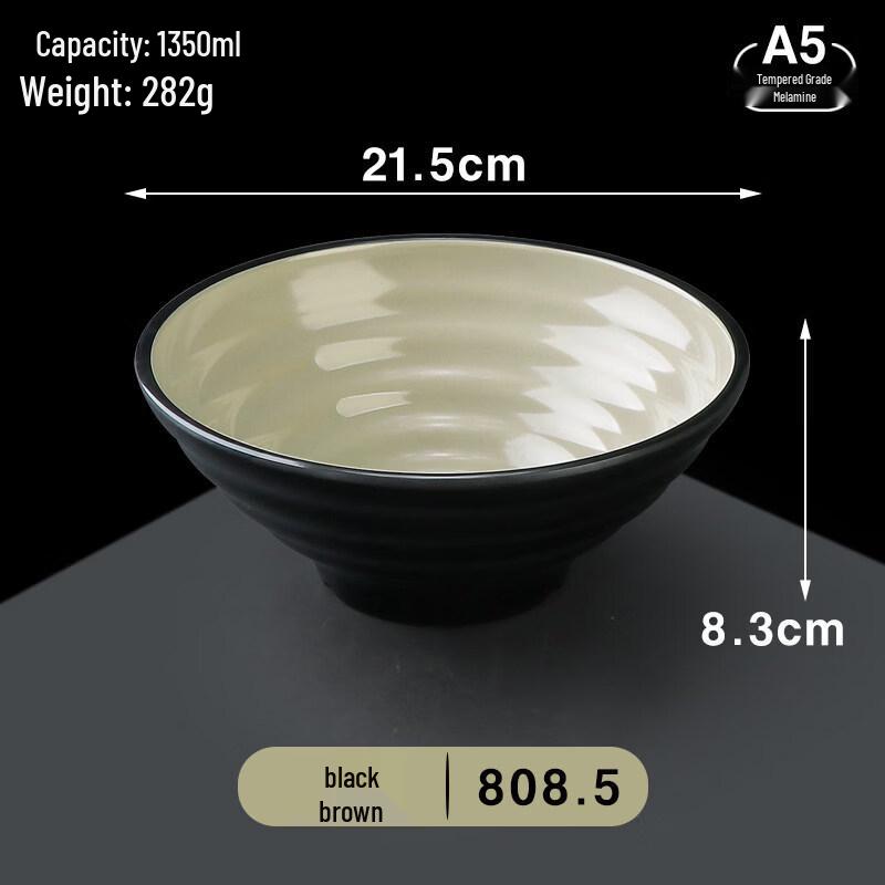 A5 Melamine 8.5-inch Imitation Porcelain Ramen & Soup Bowl