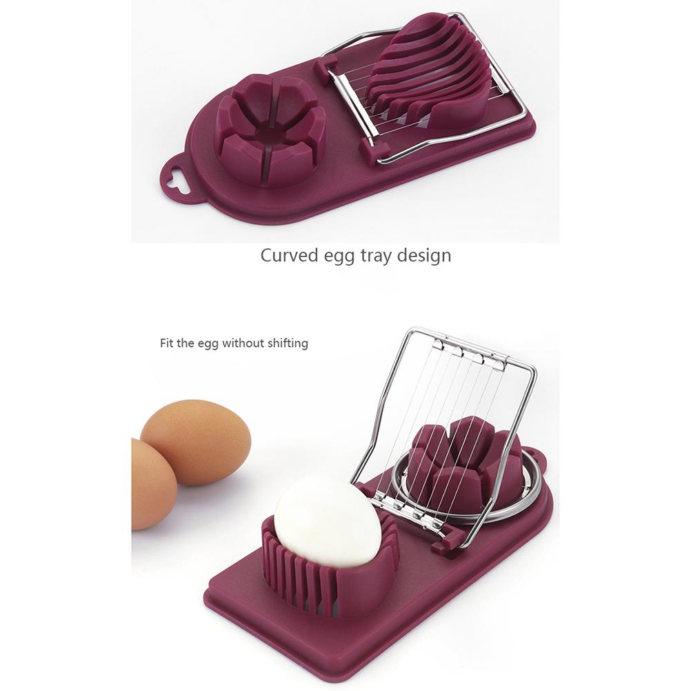 Stainless Steel Egg Slicing Tool Petal Shape Egg Cutter 2 Slicing Styles Manual Divider Separator
