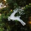 4pcsChristmas Tree Reindeer Hanging Decoration Transparent Cute Little Deer Christmas Window Home Party Garland Decoration Acryl