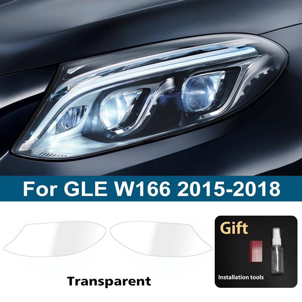 For Mercedes Benz GLA/GLB/GLC/GLK/GLE/GLS Pre-Cut TPU Headlight PPF Smoke Black High Gloss Anti-Scratch Protective Vinyl Wrap
