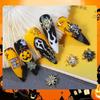 Dark Style Halloween Nail Art Metal Spider & Skull Decorations with Rhinestones