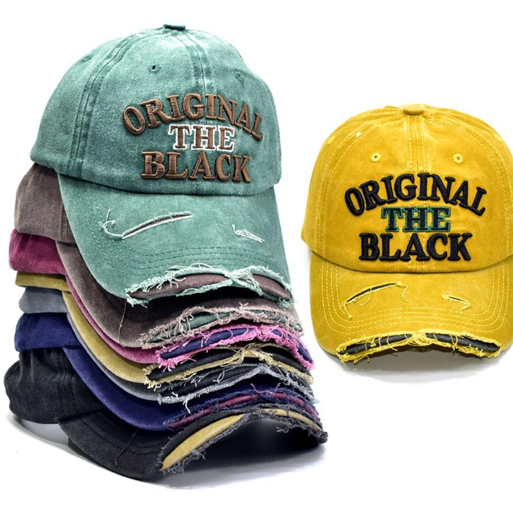 Washed Cotton Embroidery Baseball Cap Sunscreen Hats For Man Women Fashion