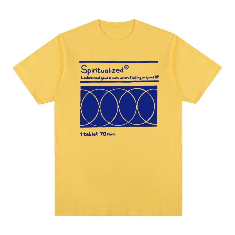 Spiritualized T-Shirt 90er Spacemen Rockband Baumwolle im Weltraum schwebend Herren T-Shirt Neu TEE T-SHIRT Damen Tops