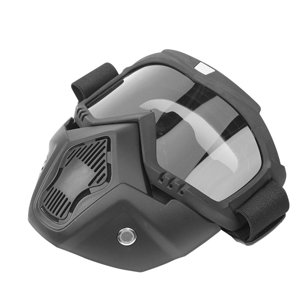 Motorcycle Goggles with Detachable Mask Outdoor Riding Cycling Protection Glasses(transparent)