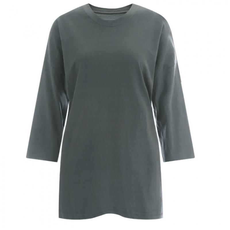 Shop   Women Loose FiT Slub CoTTon Round T shirT musTard Dai Wsh 1549