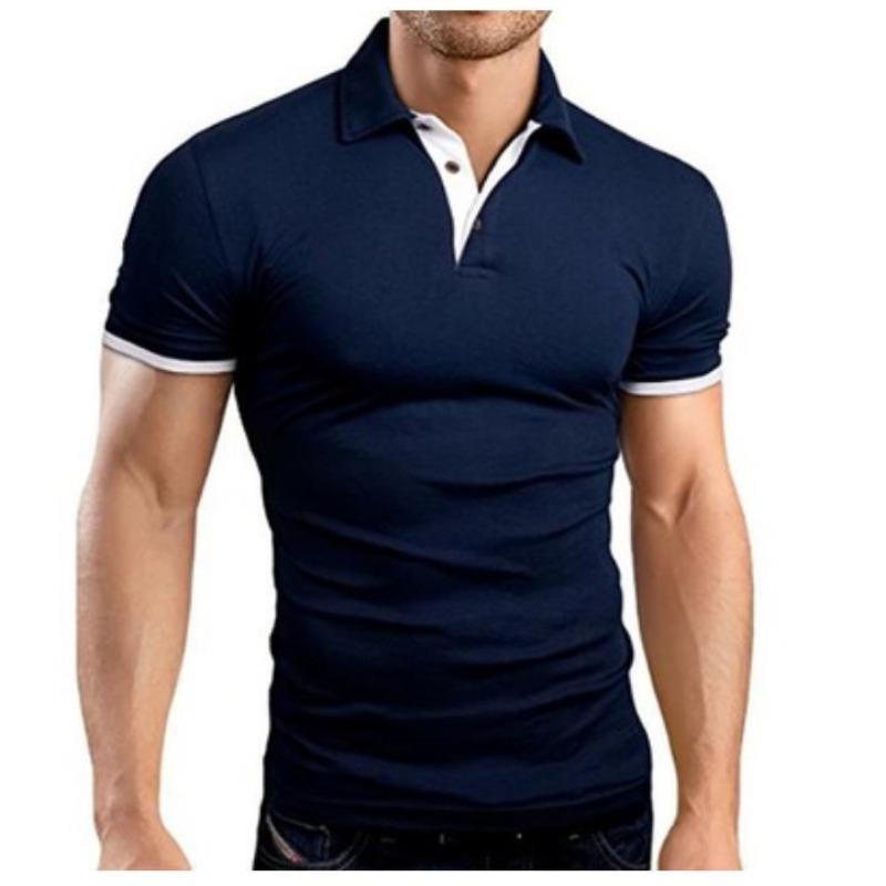 Herren T-Shirts Kurzarm-T-Shirt Fitness Muskel Jogger Bodybuilding Schnelltrocknendes T-Shirt Männliche Sportbekleidung Übergroße Oberteile POLO