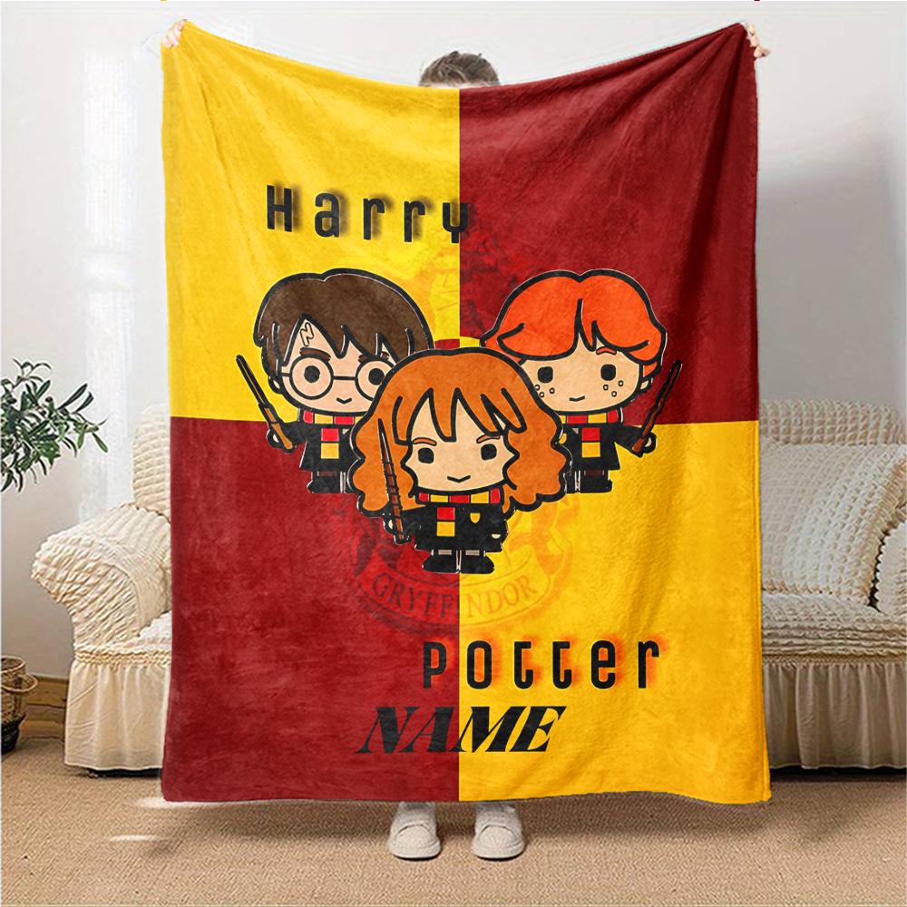 Custom Name Harry Potter Adventure blanket for Couch & Bed, Plush Cozy Fuzzy Blanket Super Soft & Warm Blankets for Fall and Winter. 090879