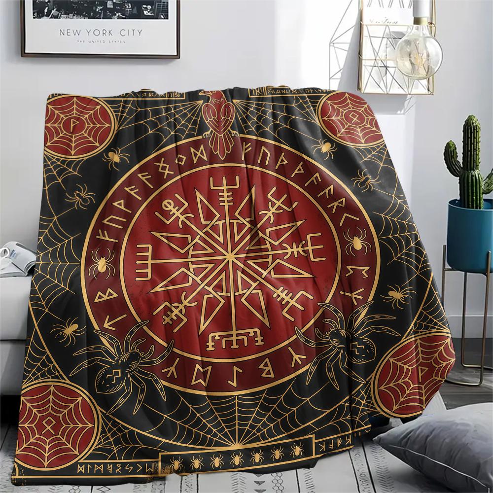 Viking Animal Patterns Print Flannel Blanket High Quality Comfortable for All Seasons Home Decor Warmth and Comfort Perfect for Christmas Gifts