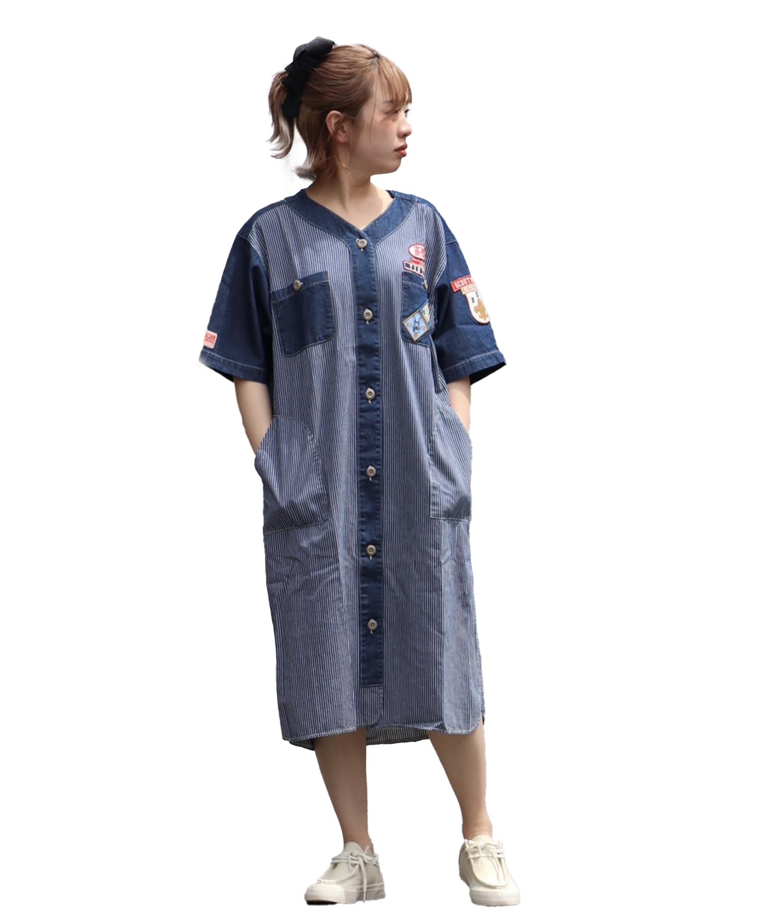 

Рубашка бойскаута в полоску [Клифф Майер] Платье, женская, большая,