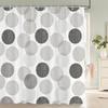 Simple Geometric Pattern Fabric Shower Curtain Bathroom Curtains  Stripes Mosaic Bath Screen Waterproof Polyester with 12 Hooks