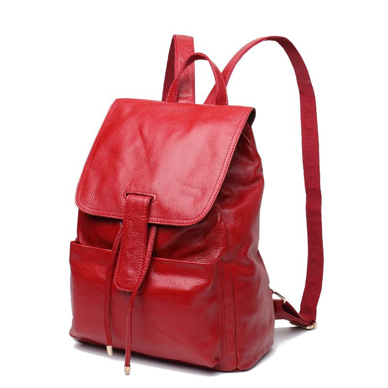 Nuova Borsa a Spalla Donna Casual Pelle di Mucca Borsa Donna Zaino Versione Giapponese Coreana Stile College Viaggio Pelle Borsa Donna