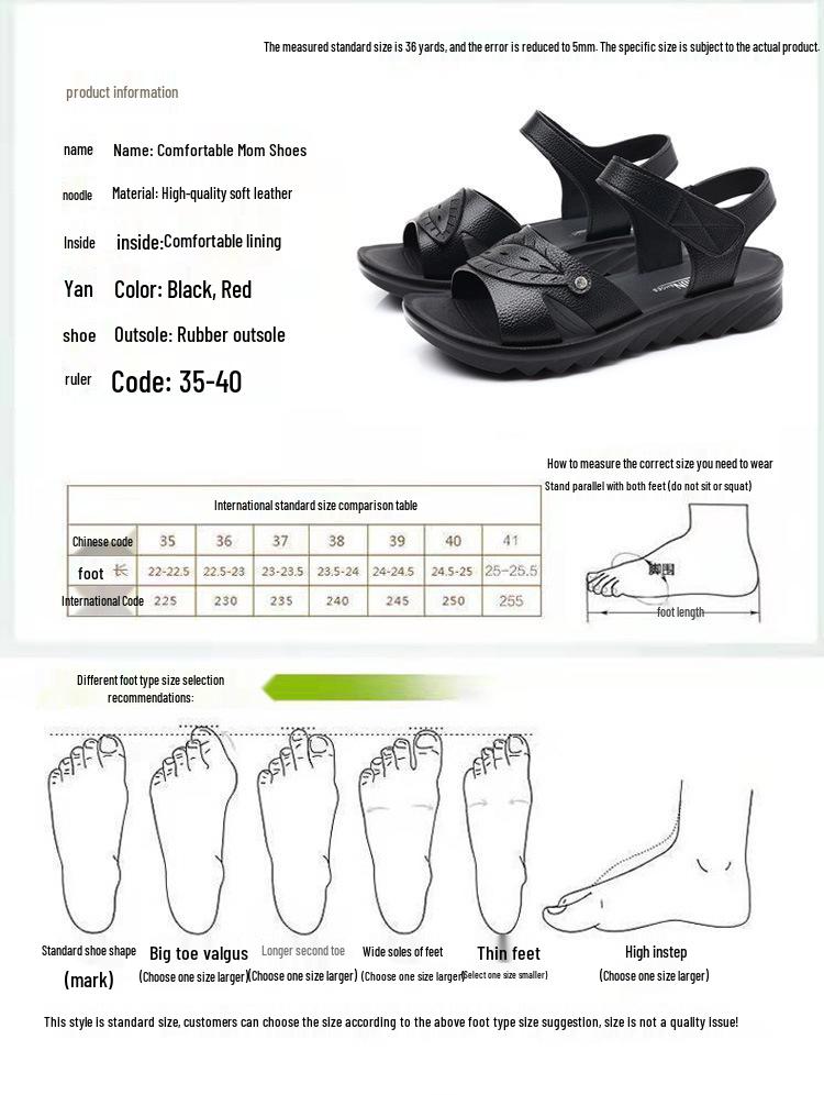 Women's Waterproof Beach Sandals - Comfortable Soft Sole Clogs for Middle-Aged and Elderly