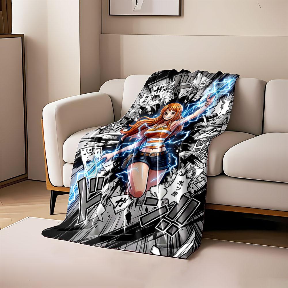 

Dynamic lightning energy emanates from a raised staff, surrounded by chaos. for all seasons blanket lunch break throw gift 80cm x 120cm