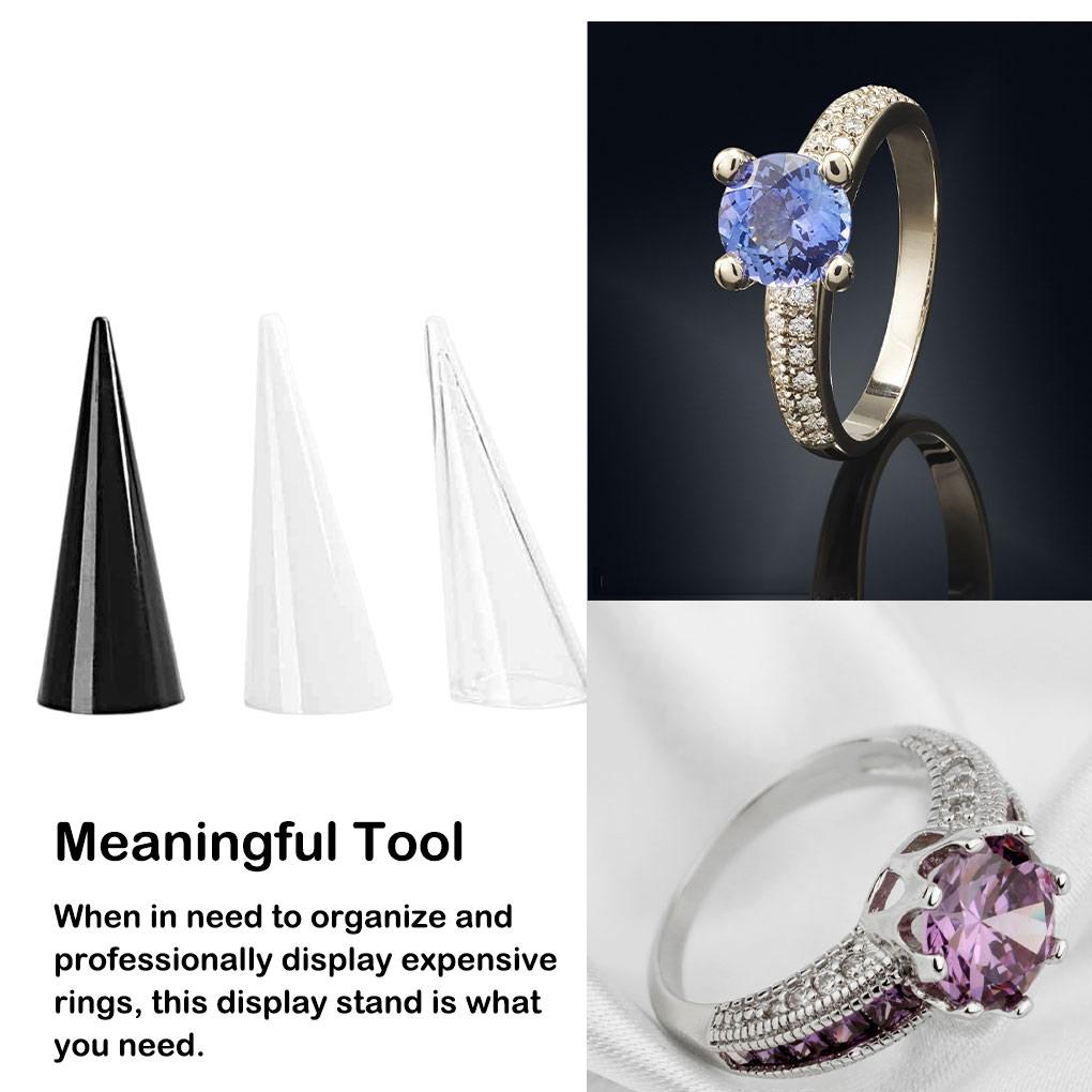 Fashion Fingertip Cone Display Storage Decorative Stand Acrylic Jewelry Organizer Showcase Home Store Countertop