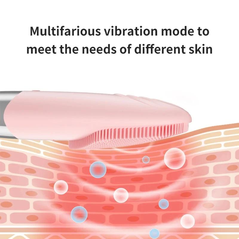 Electric Facial Cleansing Brush Silicone Sonic Face Cleaner Deep Pore Cleaning Skin Massage Intelligent Cleansing Brush Device