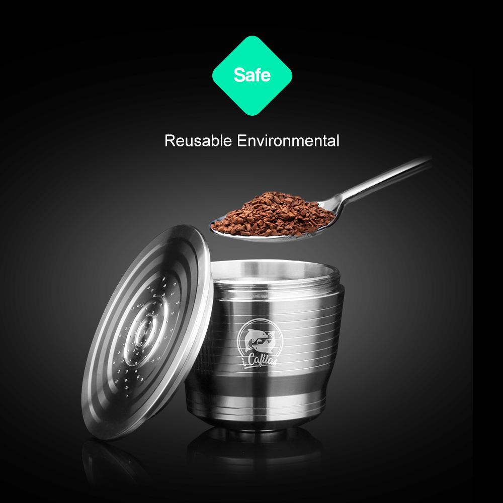 ICafilas Reusable Coffee Capsule for Nespresso Stainless Steel Refillable Filters Espresso for Essence Nespresso Capsule