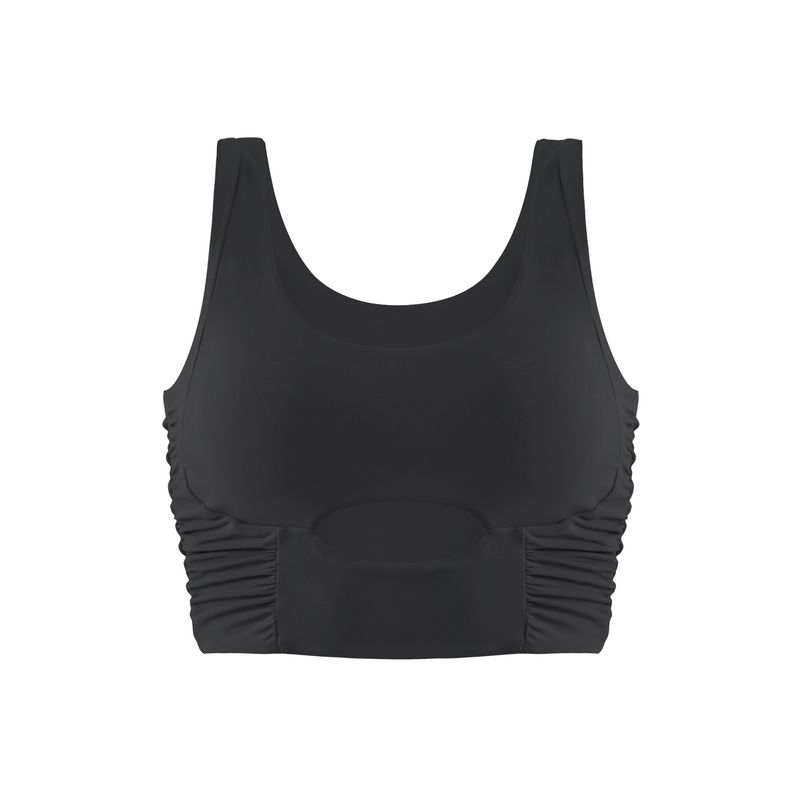 

Summer 2025 New Cover Supernumerary Breast Sports Vest Women s Belt Chest Pad Can Be Worn outside Yoga Clothes Top Hollow Breathable Slim fit Black L