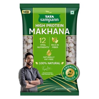 TATA Sampann High Protein Fox Nuts (Phool Makhana) 200g with 12 Vital Nutrients, Rich In Fiber, Naturally Fat-Free, Recommended by Chef Ranveer Brar