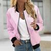 Women's Fashion Casual Printed Zip Jacket With Pockets Long Sleeve Coat