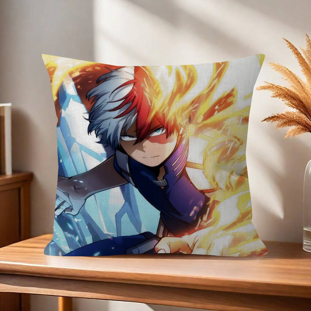 Anime M-My H-Hero Academia Shoto Todoroki  Cushion Cover Inches Farmhouse Decor Home Throw Pillow Covers for Couch Decorations