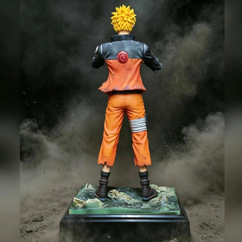 High Quality Naruto Battle Damaged Uzumaki Naruto Anime Figure Double Headed Statue Desktop Ornament Collectible Model Toy Gifts