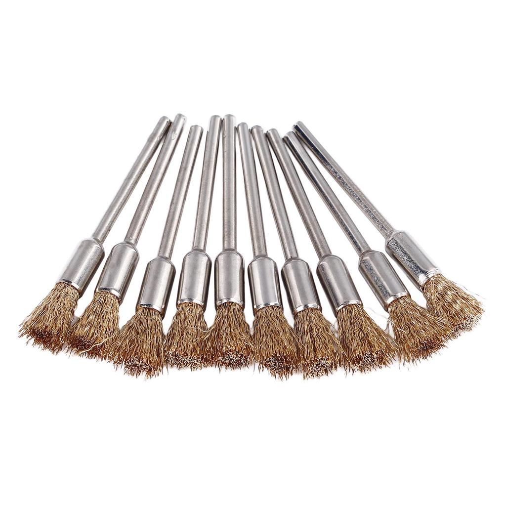 30pcs Extended Wire Brush Pen Shape Steel Copper Wire Cleaning End Brush Rust Paint Removal Bits Polishing Rotary Tools