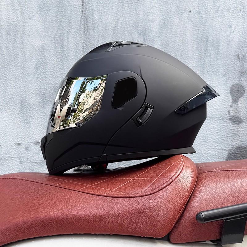 ORZ Bluetooth Flip-up Dual Visor Motorcycle Helmet for Men & Women, HD Full Face, Wingxin Certified for All Seasons.
