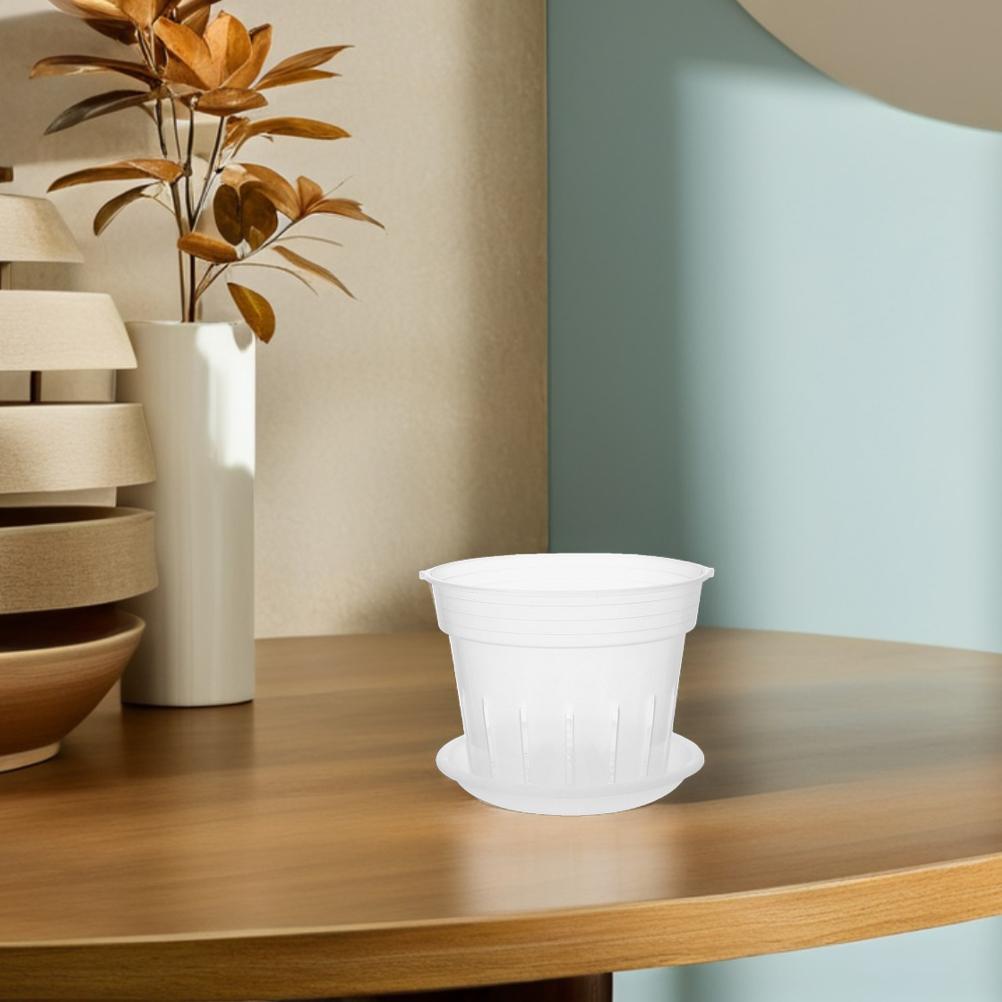 3Pcs Butterfly Orchid Plant Pots Transparent Slotted Design for Root Aeration Healthy Growth Clear Plastic Nursery Flower