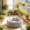 Reversible Bed for Cats, Bed for Indoor Cats and Small Dogs, Round Bed with Support Rim