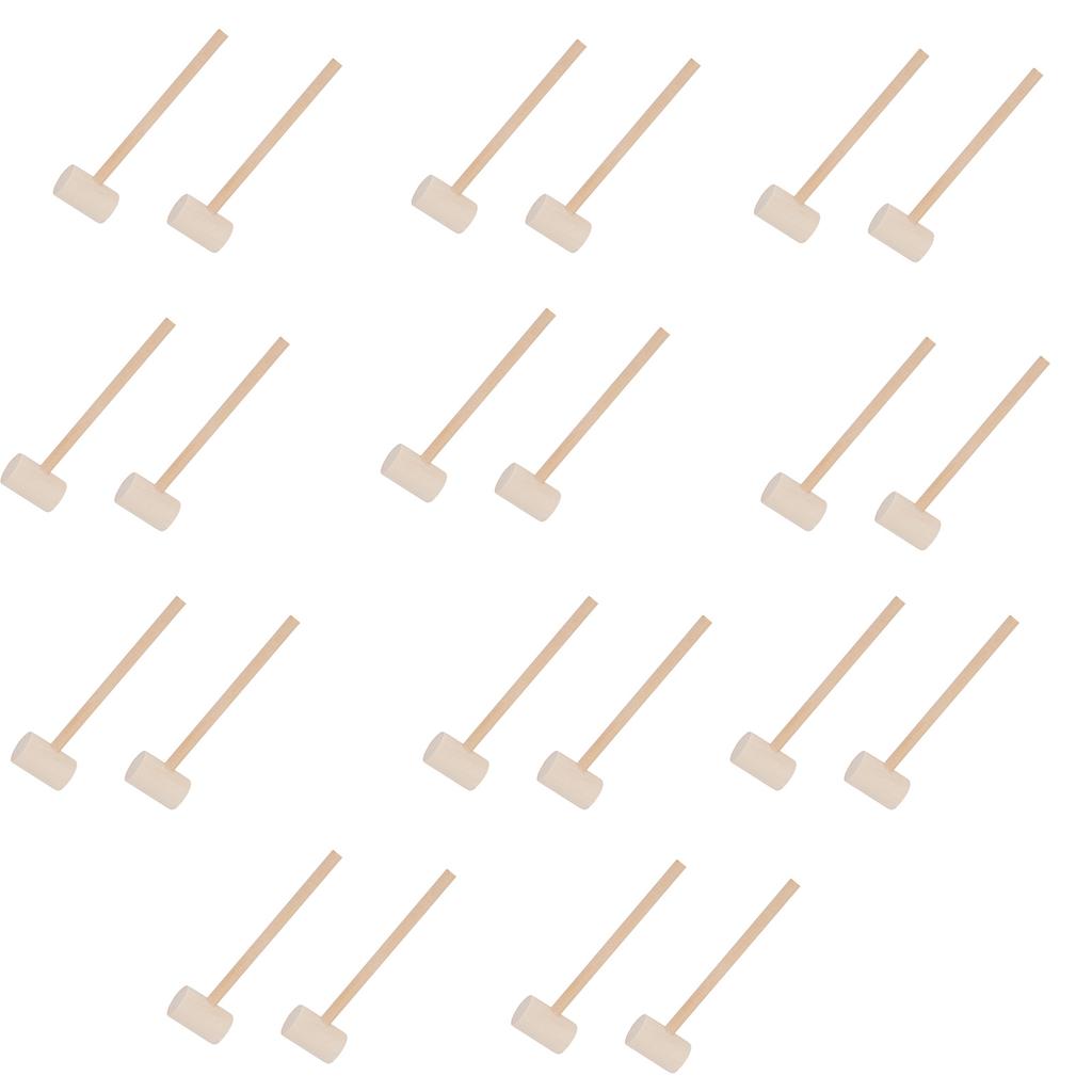 20 Peças Martelos de Madeira para Frutos do Mar de Chocolate Pequenos Malhos Brinquedo de Bater Martelo de Caranguejo para Crianças Meninos Meninas