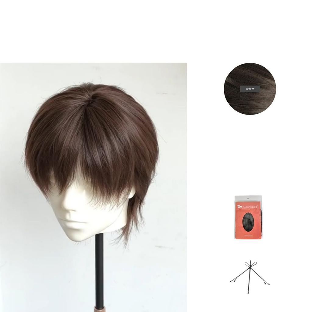 He Weis Anime-inspirierte kurze gerade Perücke: Vollkopf-Stil für alltägliche Auftritte und Fotoshootings
