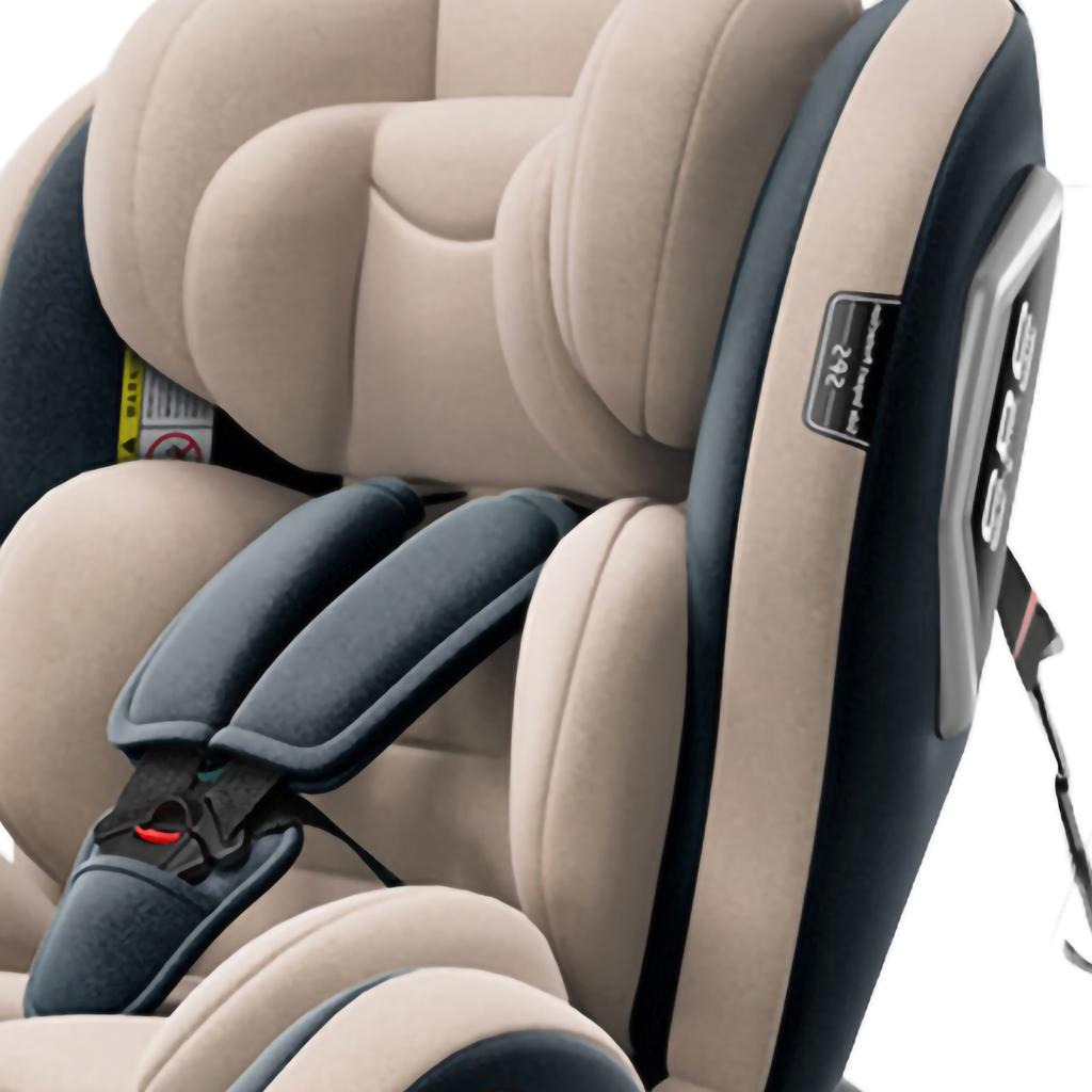 Portable Infant To Toddler Car Seat 360 Degree Rotation Highback Booster Car Seat Coffee Color